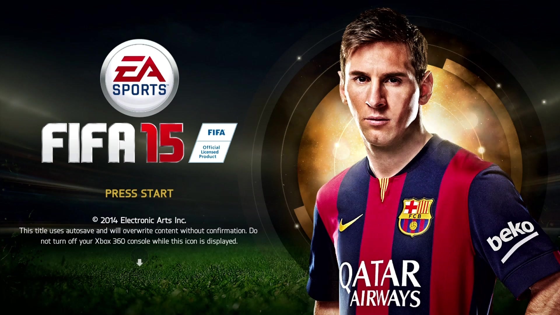 FIFA 15 title screen for Xbox 360